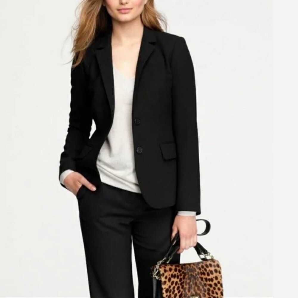 J. Crew Super 120's Black Wool Blazer
